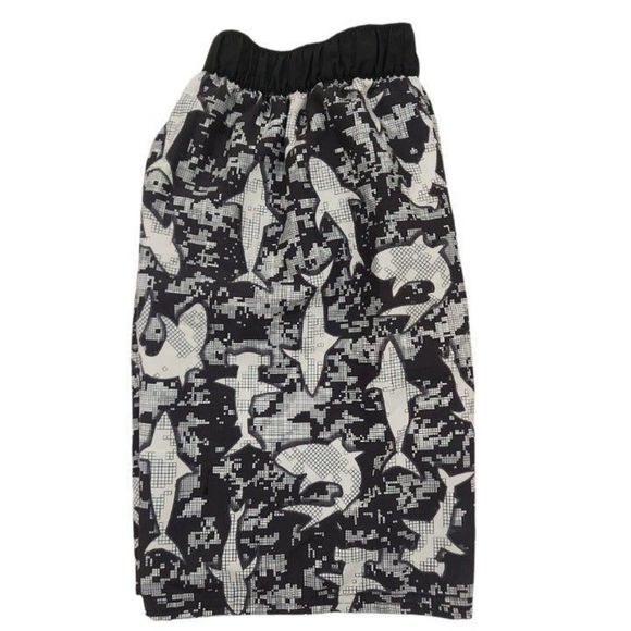 Adidas Swimming Shorts Boys Small Shark Print Mesh Lined Pool Beach Summer - Picture 4 of 8